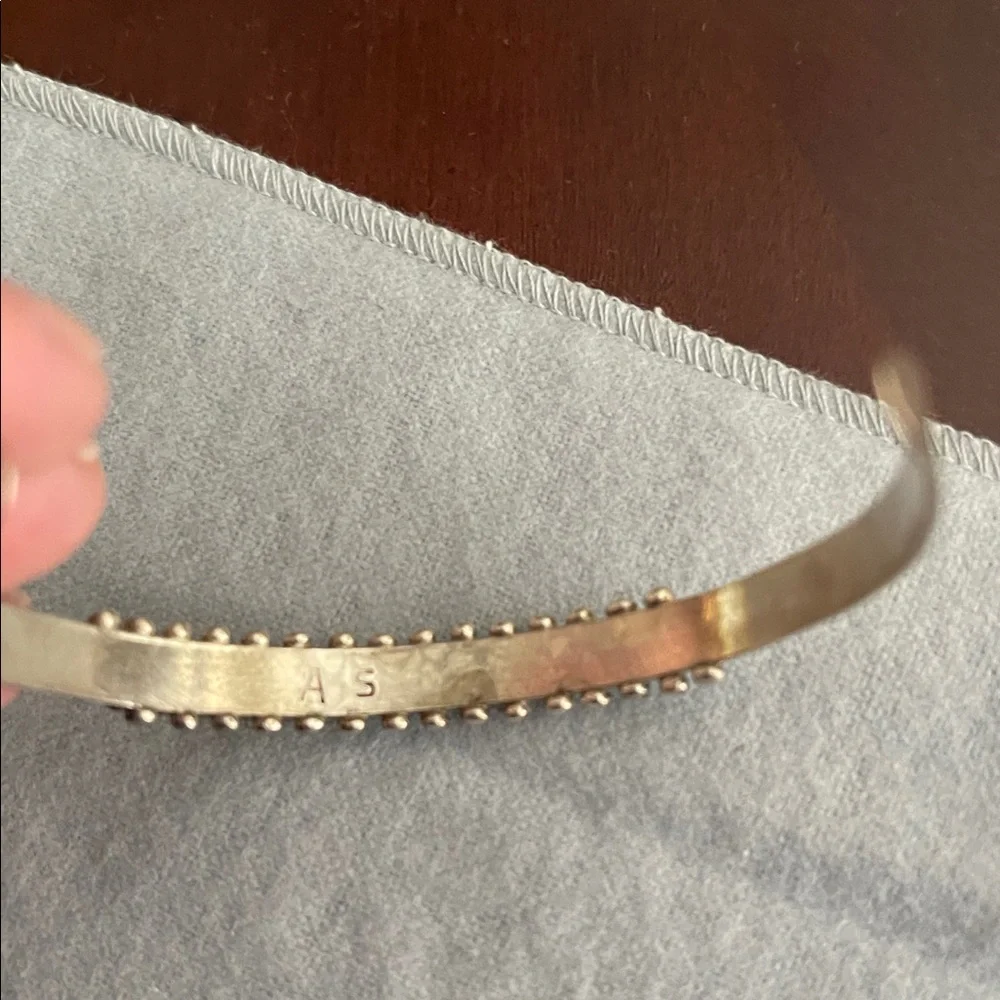 Zuni Vintage Petite Point Set Turquoise & Sterling Silver Cuff Bracelet - Picture 3 of 3